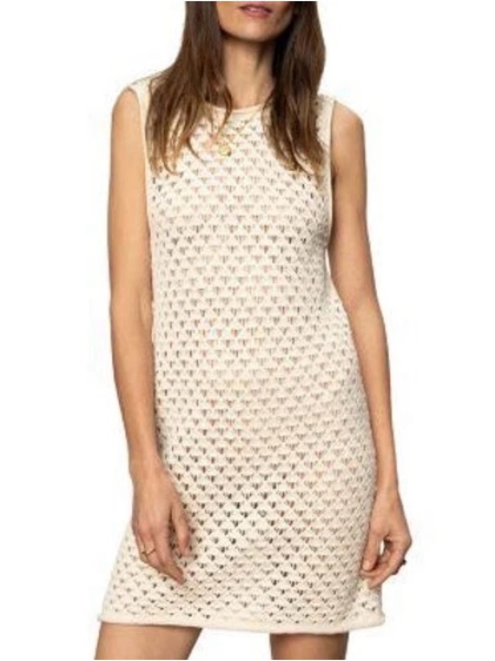 Sanctuary Crochet Knit Dress in "Eco Natural" Womens Beige NWT Size small